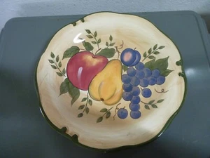 Home Trends Granada Ceramic Fruit Dinner Plate Apple Pear Grapes Plum 11” - Picture 1 of 4