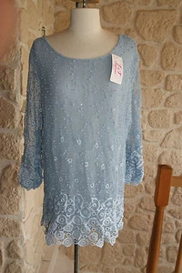 Haut bleu neuf taille 2 marque T&T FASHION (d) - Imagen 1 de 1