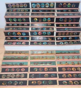 45 Antique Magic Lantern Slides Victorian Cartoons Holiday Germany - Picture 1 of 18