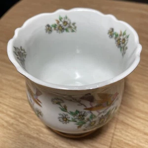 Lineile Ardalt bird planter base gold trim 4" Vintage gold trim - Picture 1 of 9