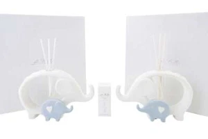 Bomboniera Battesimo Profumatore Elefante Bianco e Celeste - Le Stelle - Imagen 1 de 4