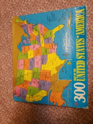 Rompecabezas de mapa con imágenes vintage de Estados Unidos de América con capiteles 300 piezas dorado Foto 1 de 4