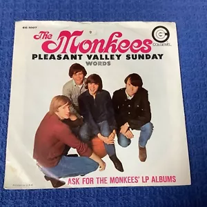 THE MONKEES Pleasant Valley Sunday / Words COLGEMS 66-1007 VG+ 45 RPM 7" 1967 - Picture 1 of 4
