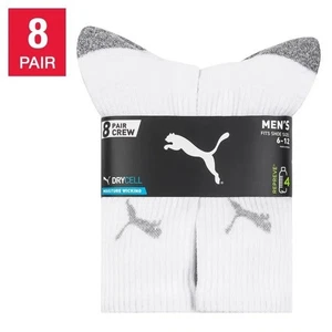 Calcetín PUMA Crew para hombre, 8 pares, se adapta a tallas de zapato 6-12 - NUEVO - Elige tu color. - Imagen 1 de 16