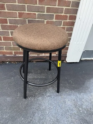 24" Swivel Counter Stool Round Brown- Slots For A Backrest - Image 1 of 4