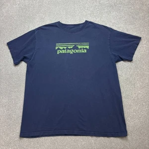 Patagonia Shirt Adult X Large Blue Cool Hiking Trail Outdoors Organic Cotton Men - Picture 1 of 8