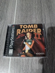Tomb Raider 2 II PS1 CIB (Sony PlayStation 1) etichetta nera completo di manuale - Foto 1 di 4