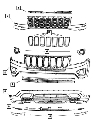 Genuine Mopar Lower Fascia Panel 68109868AA - Imagem 1 de 3