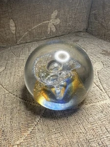 Fermacarte vintage in vetro Caithness "Cosmos" - Foto 1 di 3