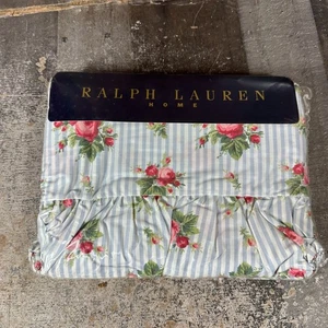 Vintage Ralph Lauren Home EMMA Floral Multi Stripe Twin Flat Sheet Cottage NEU - Bild 1 von 8
