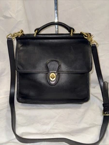 Vintage COACH Willis Bag Black Leather Crossbody Purse 9927 - Picture 1 of 8
