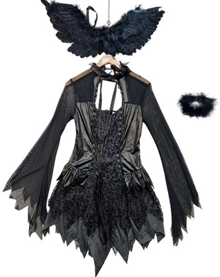 California Women's Costumes Sexy Fallen Angel Dress Costume Size Medium Black - Image 1 of 4
