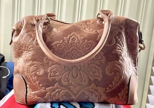 Unbranded Rectangular Satchel - Tooled Leather Handbag - Cleaned/Conditioned - Picture 1 of 12