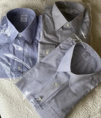 LOTE (3) Camisas Brooks Brothers 'Regent' Rayas/Cuadros/Chevron 16.5 36/37 Foto 1 de 4
