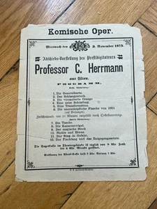 Compars Herrmann Zauberkünstler Ringtheater Wien 1875 - Bild 1 von 1