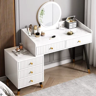 Tocador tocador de diseño moderno para mujeres con tocador de mármol Foto 1 de 4