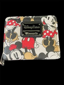 Loungefly Disney Parks Mickey and Minnie Mouse Zip Around Wallet - Picture 1 of 4
