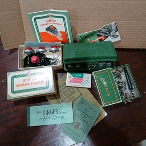 Vintage Singer Aufsätze Lot Steppstich Nähmaschine Knopfloch Zickzack Teil - Bild 1 von 13