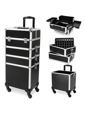 Rolling Makeup Train Case Large Cosmetic Trolley 4 in 1 Travel Organizer PRO  - Image 1 of 4