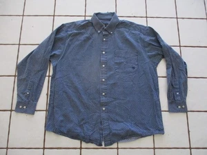 Ariat Shirt Mens Size XL Blue White Long Sleeve Button Down Cotton Western Logo - Picture 1 of 14