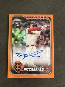 2024 Tyler Fitzgerald Topps Chrome - Rookie Autographs #RA-TF Orange /25 - Picture 1 of 6