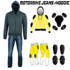 Motorcycle Racing Denim Jeans Suit Motorbike Riding with Hoodie Made with Kevlar