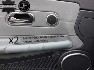 2x cubiertas de manija de puerta de cuero genuino gris para Chrysler Crossfire 2003-2007 - Imagen 1 de 3