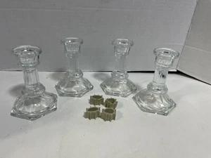 Home Interiors 4” Glass Candle Holders 1137-BD Set Of 4 - Picture 1 of 8