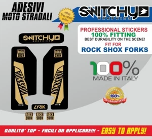 Grafik Dekor Aufkleber Kristall Gold Yellow Replik Rock Shox Forks Lyrik MTB Dh - Bild 1 von 1