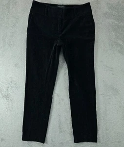 Ann Taylor Womens Petite 2P Black Velvet Dress Pants Ankle Pants 29x25 Mid Rise - Picture 1 of 9