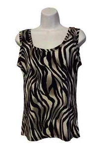 Clear Sky Damen L Tanktop, schwarz/weiß/grau Zebra gestreift. H-3 - Bild 1 von 8