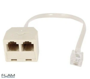 Adaptateur doubleur RJ11 6P4C Male / 2x Femelle (female) Adapter Splitter Cable - Bild 1 von 2