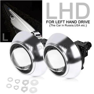 Pair 3.0" LHD Bi LED Projector Lens 6000K Headlight Bulb Retrofit Hi/Lo 20000LM - Picture 1 of 12
