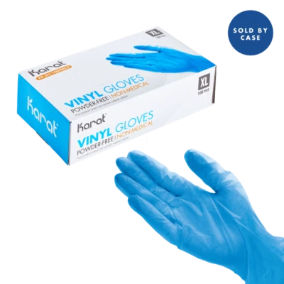 Karat Vinyl Powder-Free Gloves (Blue) - X-Large - 1,000 ct, FP-GV1009BLU - Image 1 of 4