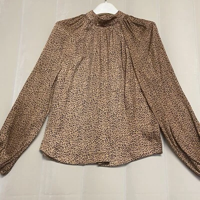 Gap Women’s Blouse Top Small Leopard Animal Mock Neck Print Lightweight NWT - Image 1 of 4