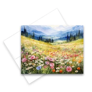 12 All Occasion Notecard Blank with Envelopes Greeting Cards - Mountain Meadow - Picture 1 of 2
