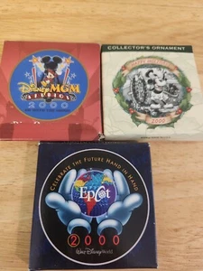 3 Disney Christmas Ornaments From The Year 2000. MGM, Epcot, Steamboat Mickey. - Picture 1 of 2