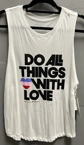 $48 Nuevo con etiquetas Marca Gangster Espiritual Blanco Liso Todas las Cosas con Amor Muscle Tanque L - Imagen 1 de 3