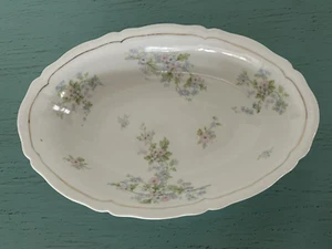 Vintage Vienna Austria China Oval Serving Vegetable Bowl Pink Blue Flowers - Picture 1 of 2