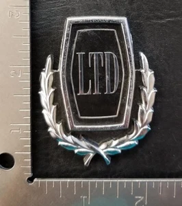 VINTAGE FORD "LTD" CREST EMBLEM TRIM SCRIPT METAL BADGE ORNAMENT NAMEPLATE - Picture 1 of 2