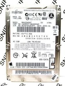 Fujitsu 40GB MHV2040AT CA06557-B22000AP IDE Laptop Hard Drive - WIPED & TESTED - Picture 1 of 7