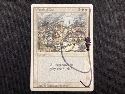 MTG Revised/3rd WRATH OF GOD Signed Artist Deceased MP (BIN0253) Graded Power - Image 1 of 2