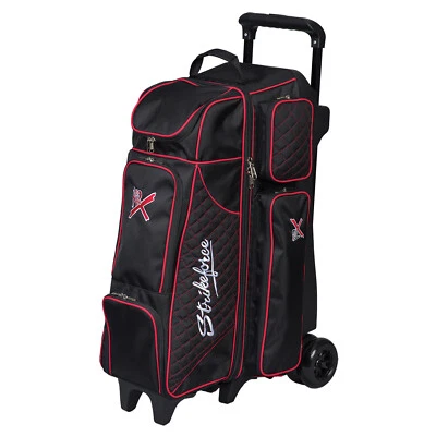 KR Strikeforce Royal Flush Black/Red 4x4 4 Ball Roller Bowling Bag