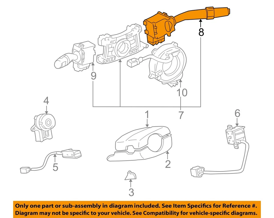 Оригинальный выключатель стеклоочистителя TOYOTA LEXUS 8465206020 ES Camry Celica 4Runner Solara - Изображение 1 из 2