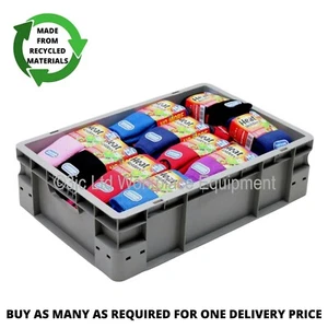 35 Litre Very Strong Grey Plastic Euro Parts Storage Container Boxes Box Bins - Picture 1 of 4