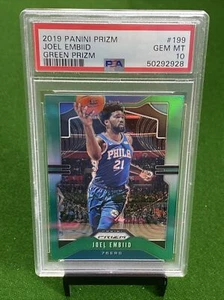 2019-20 Panini Green Prizm #199 Joel Embiid 🔥 Philadelphia 76ers 🔥 PSA 10 - Imagen 1 de 1