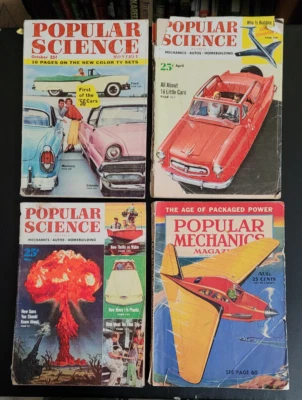 Vintage Popular Science/Mechanics Magazines 1941-1955 / Mickey Mantle, Fair-Good - Image 1 of 4