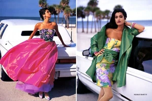 1992 Escada Yasmeen Ghauri fashion vintage 4-page MAGAZINE AD - Picture 1 of 2