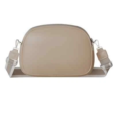 Bolsa tiracolo feminina couro vegano 30626 bege - Imagem 1 de 4