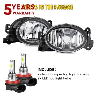 Front Fog Light Set For 2006-2011 Mercedes Benz ML350 2008-2011 C300 & H11 Bulbs - Изображение 1 из 4